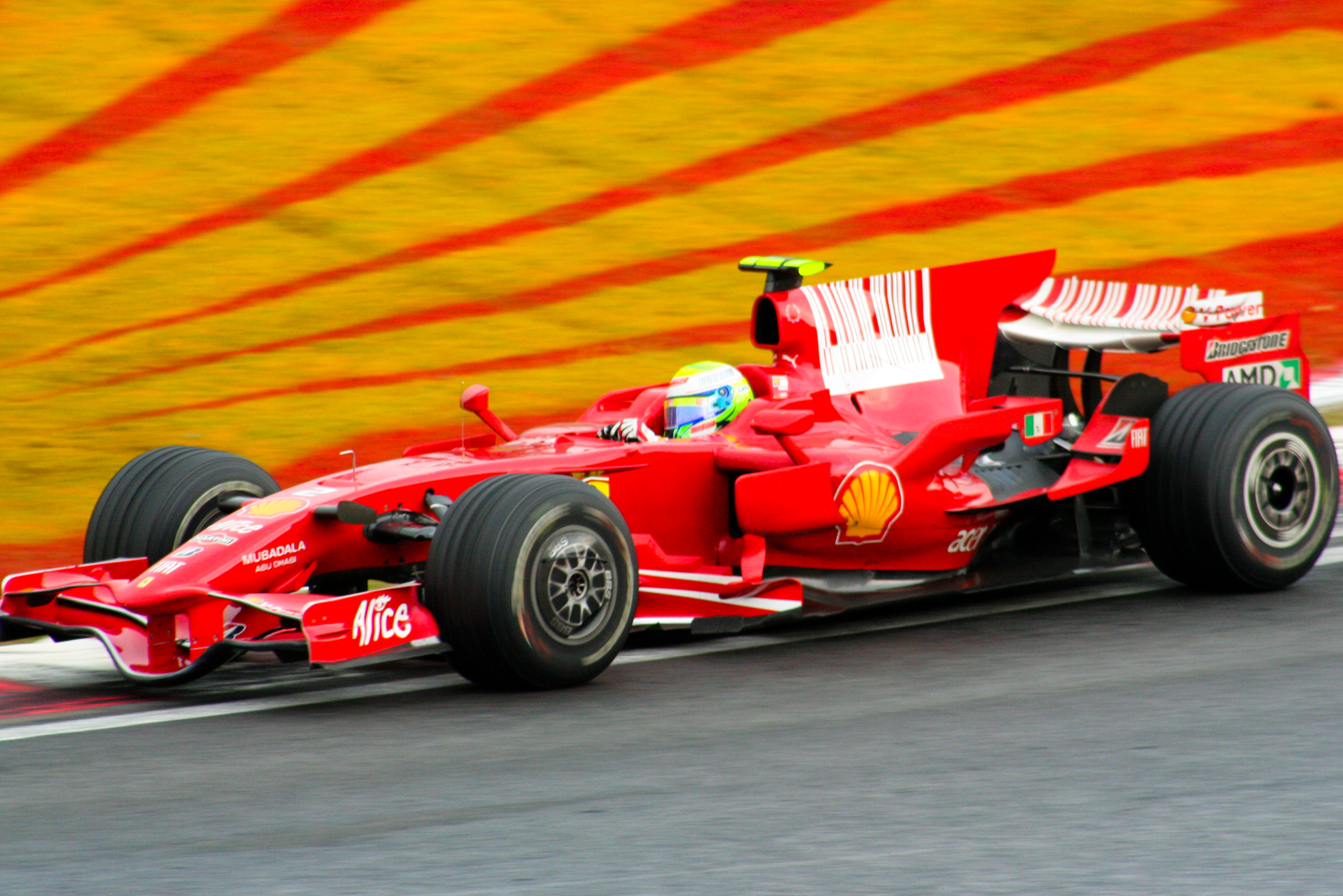 Felipe Massa driving the Ferrari F2008 at the 2008 Brazilian Grand Prix