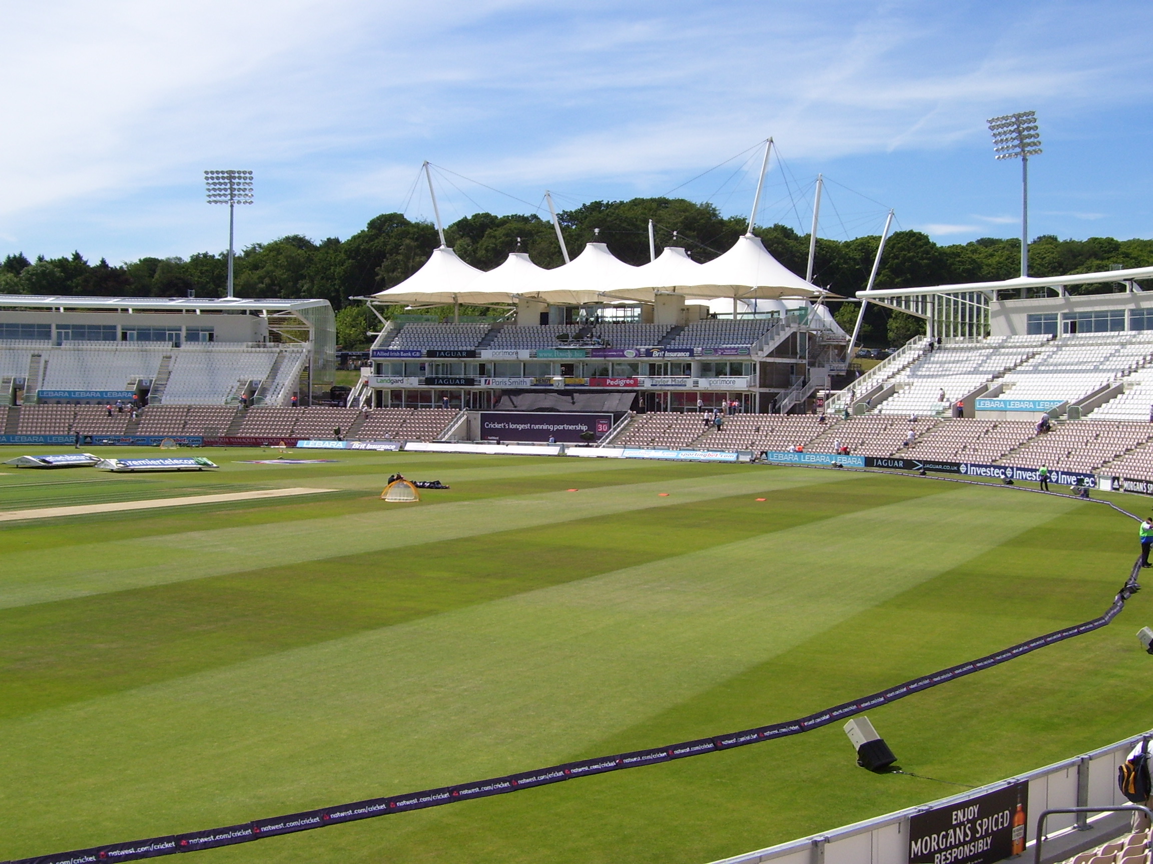 The Pavilion and stands at the Utilita Bowl, Southampton