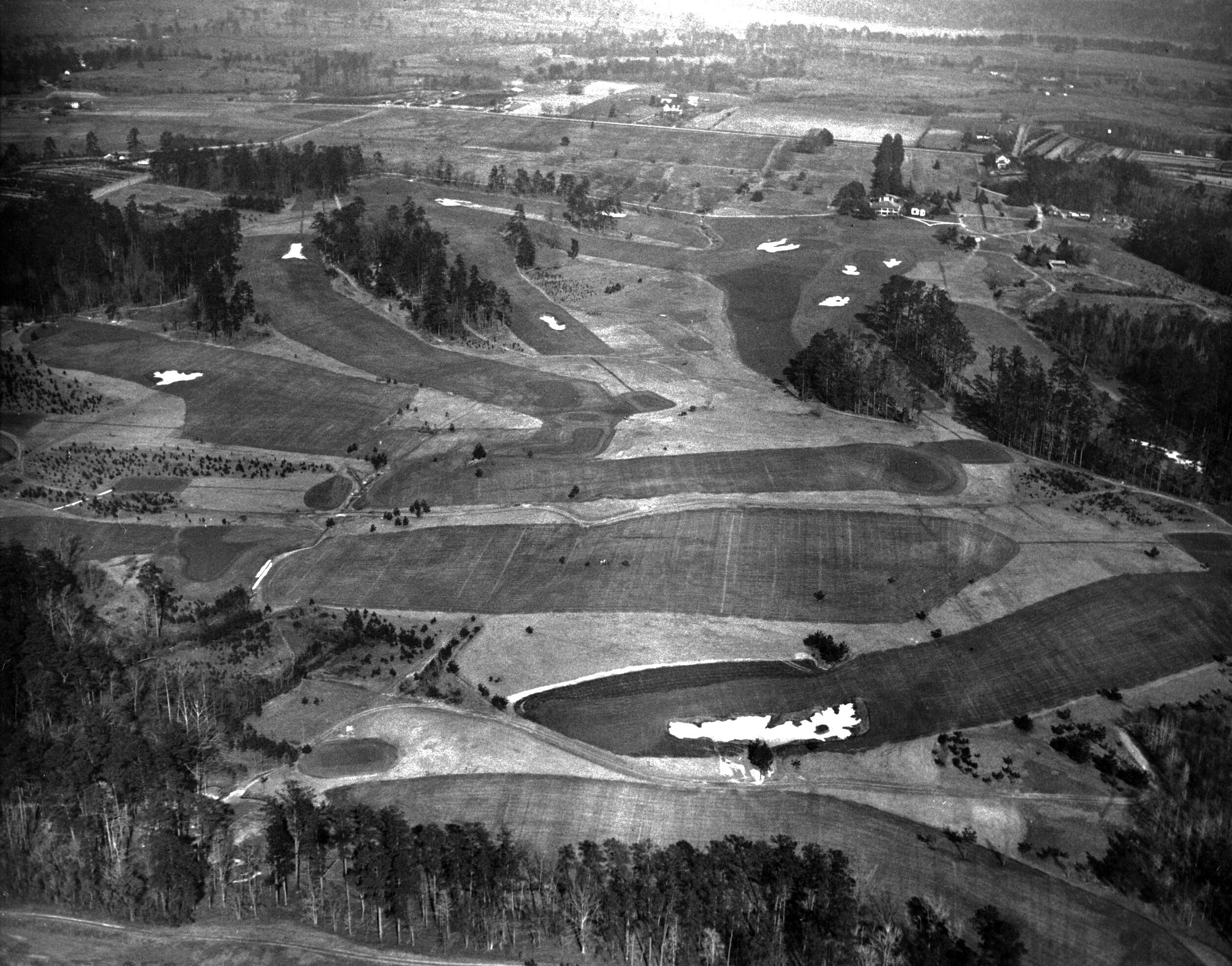 Historic 1933 aerial photograph of Augusta National Golf Club