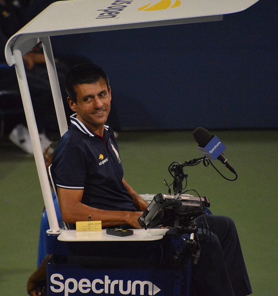 Chair umpire at the US Open