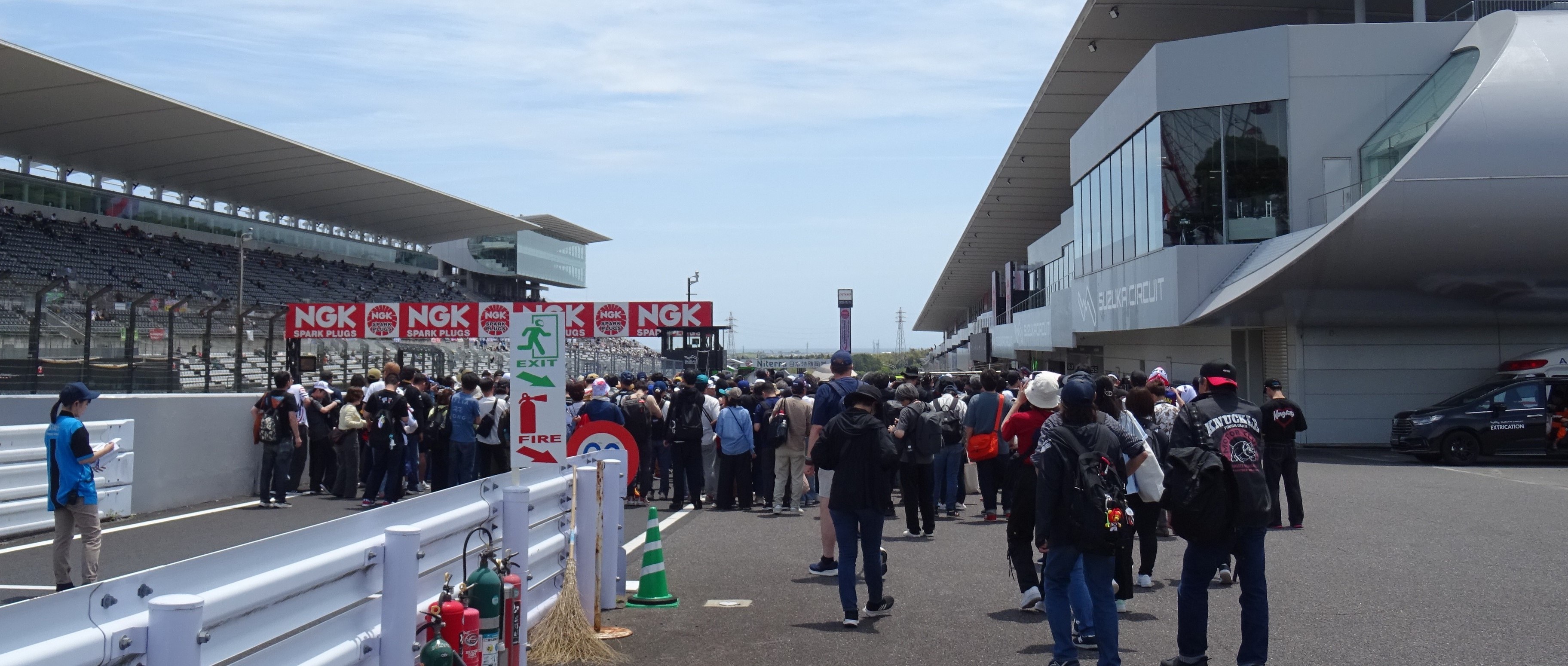 Fans in the grandstands at Suzuka Circuit
