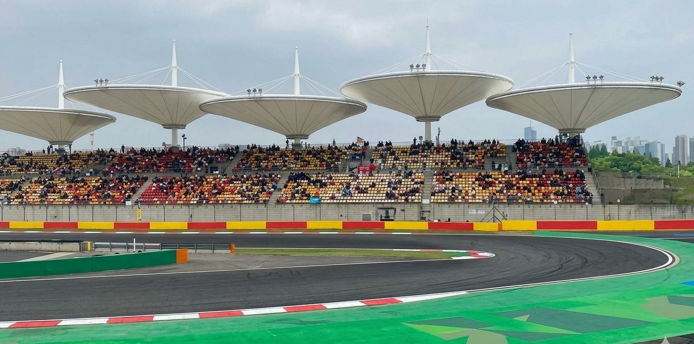 Grandstand H at Shanghai International Circuit, Turn 14 hairpin
