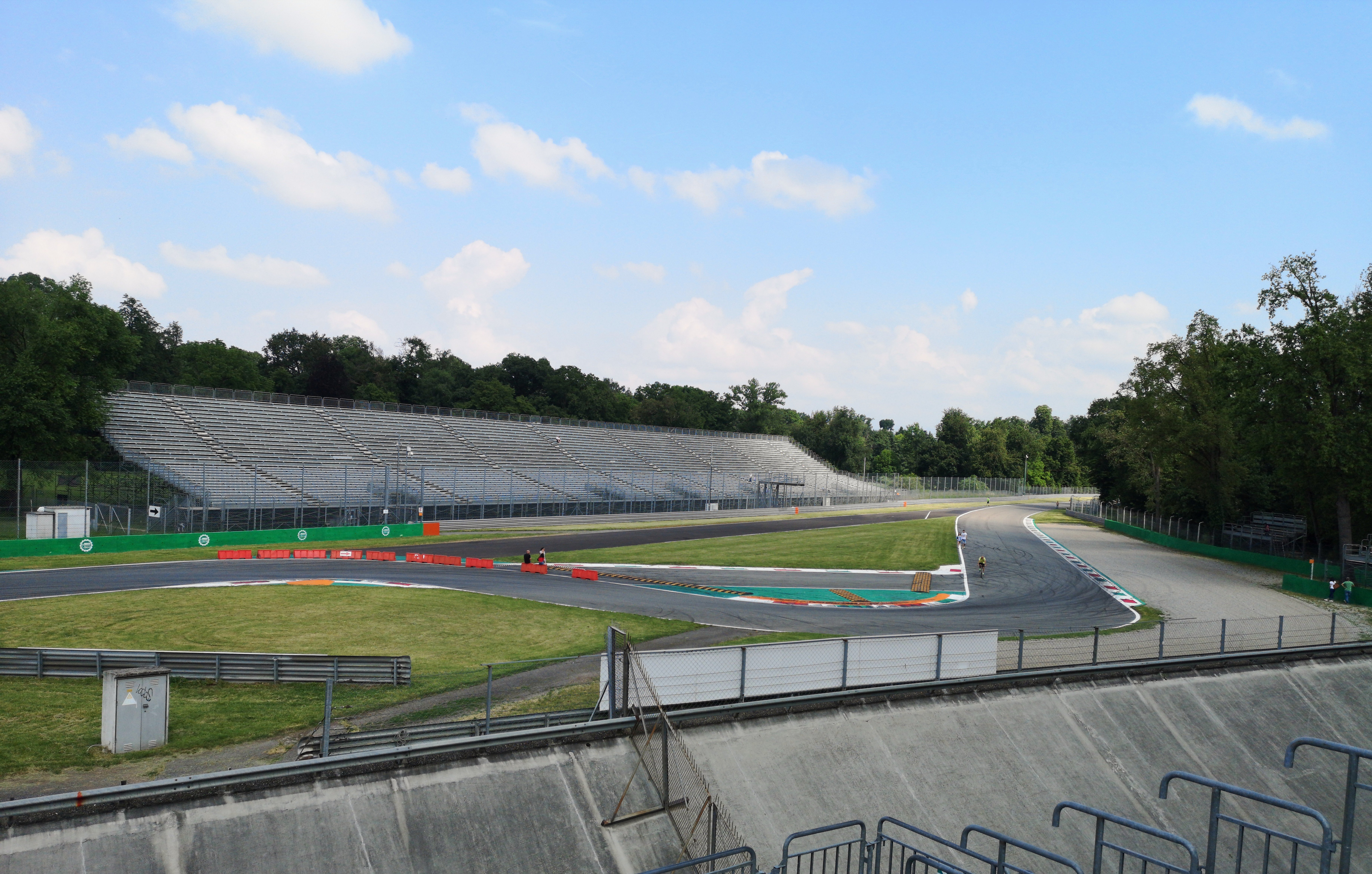The first chicane section of the Autodromo Nazionale di Monza racing circuit