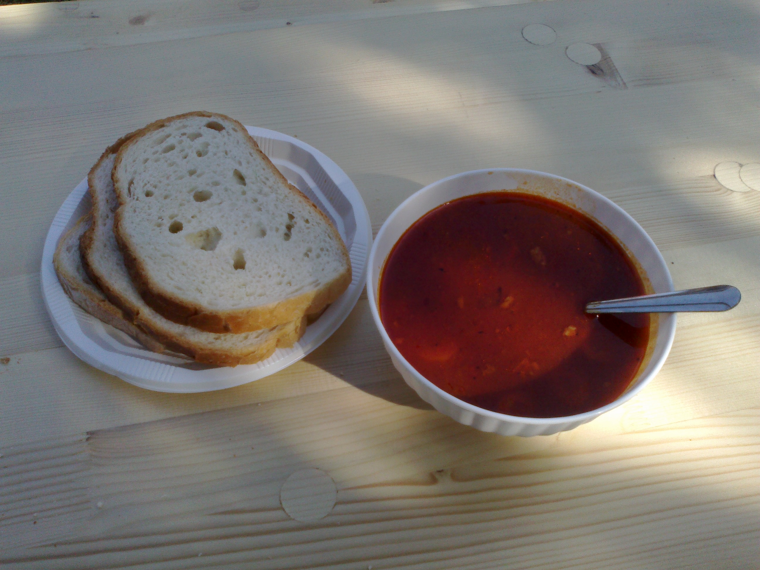 A bowl of traditional Hungarian goulash soup