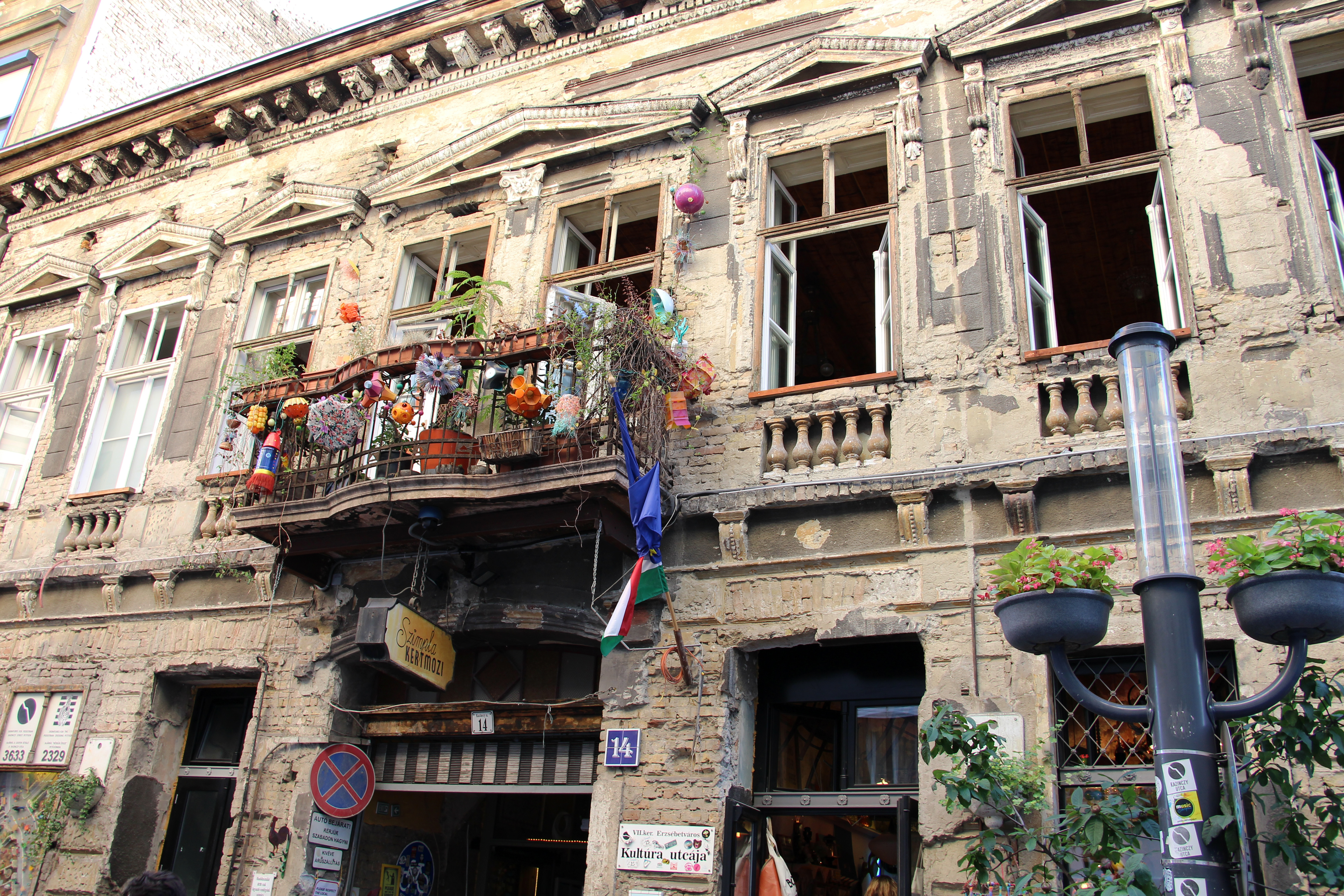 Interior of Szimpla Kert ruin bar, Budapest