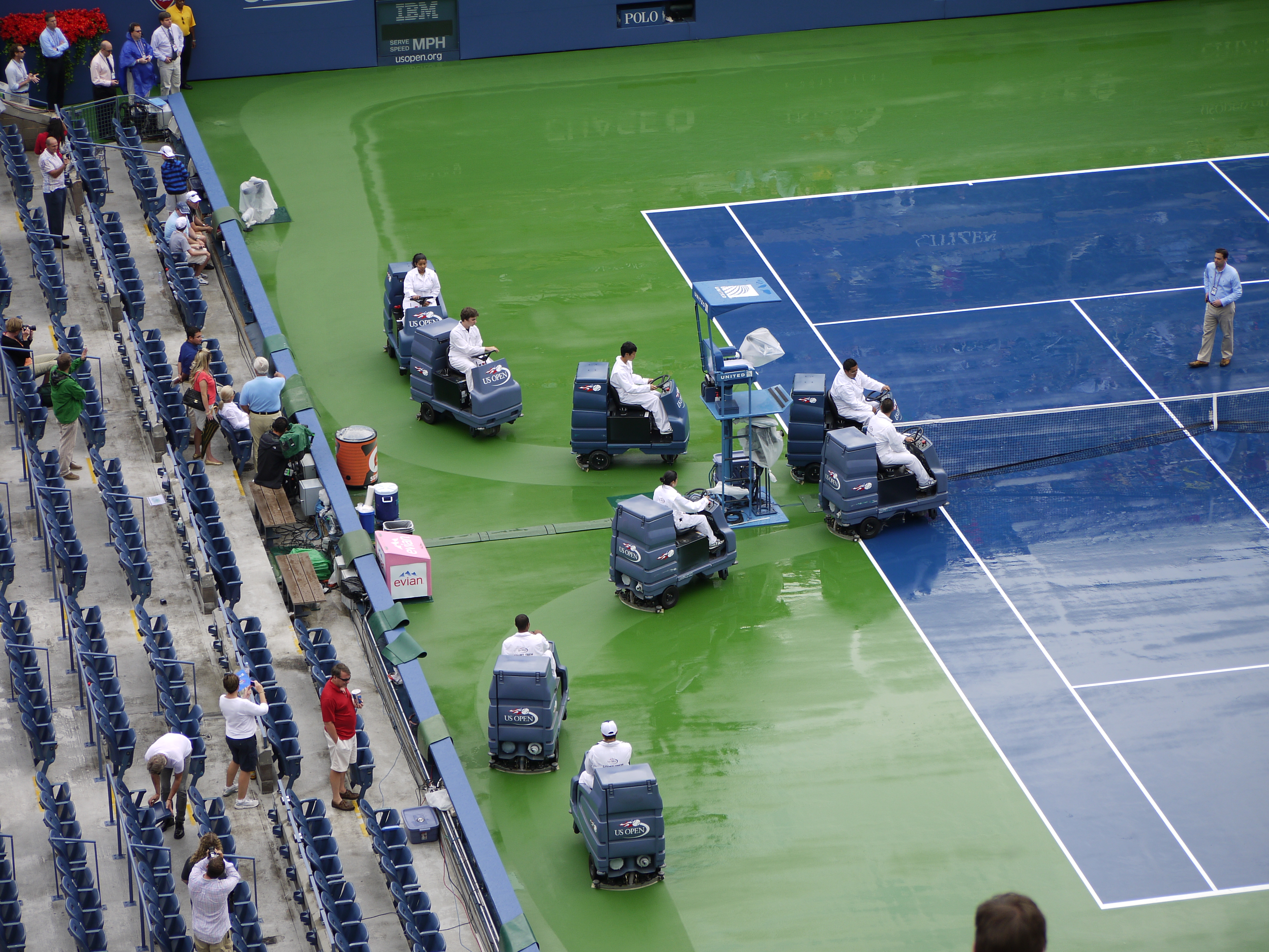 A rain delay at the US Open, 2011
