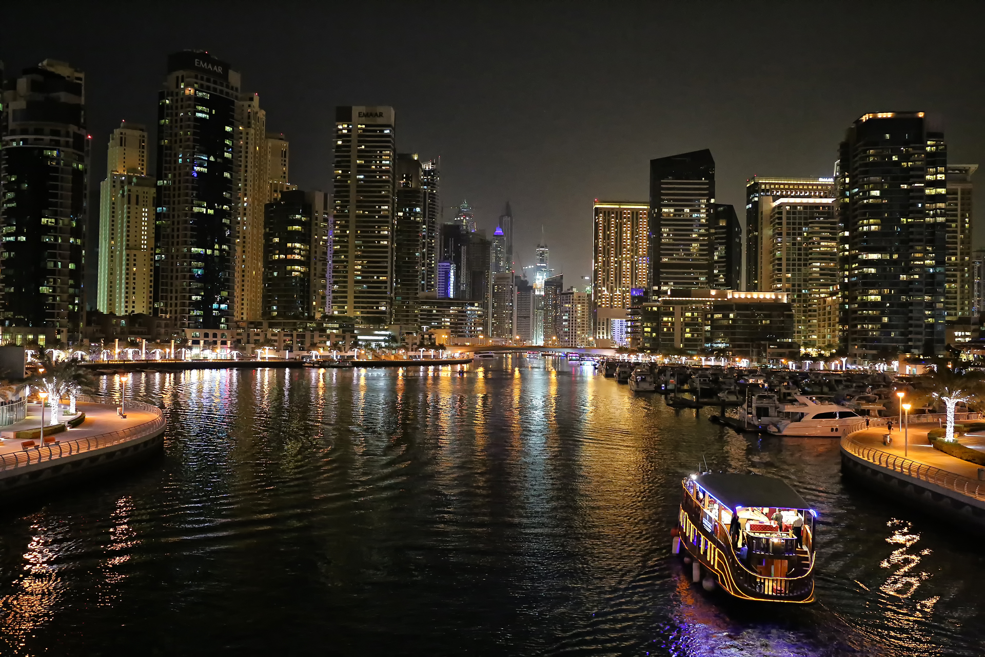 Dubai by Night — Marina, Deira & the Skyline