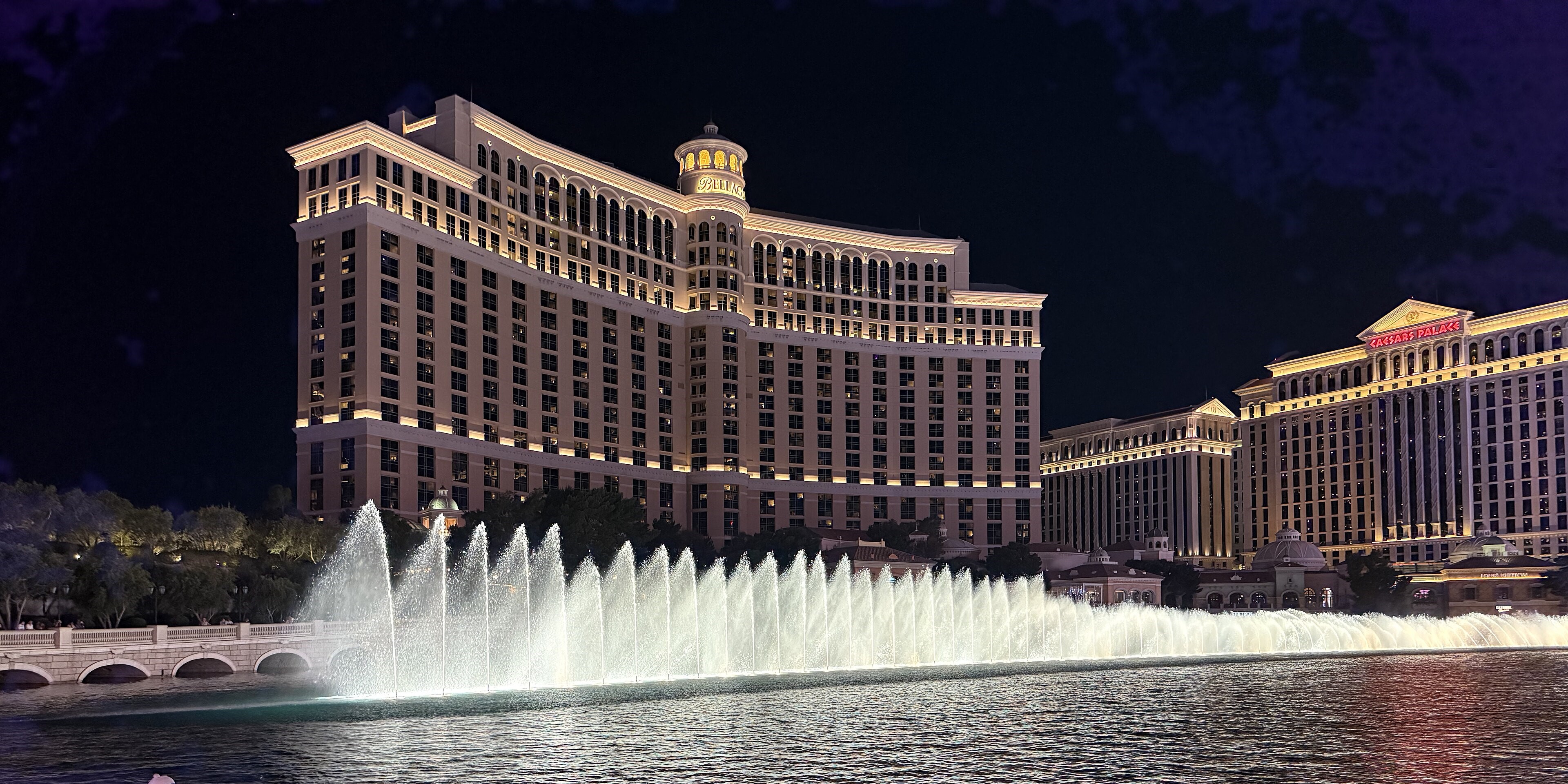 The Bellagio Fountains and the Sphere — Circuit Landmarks
