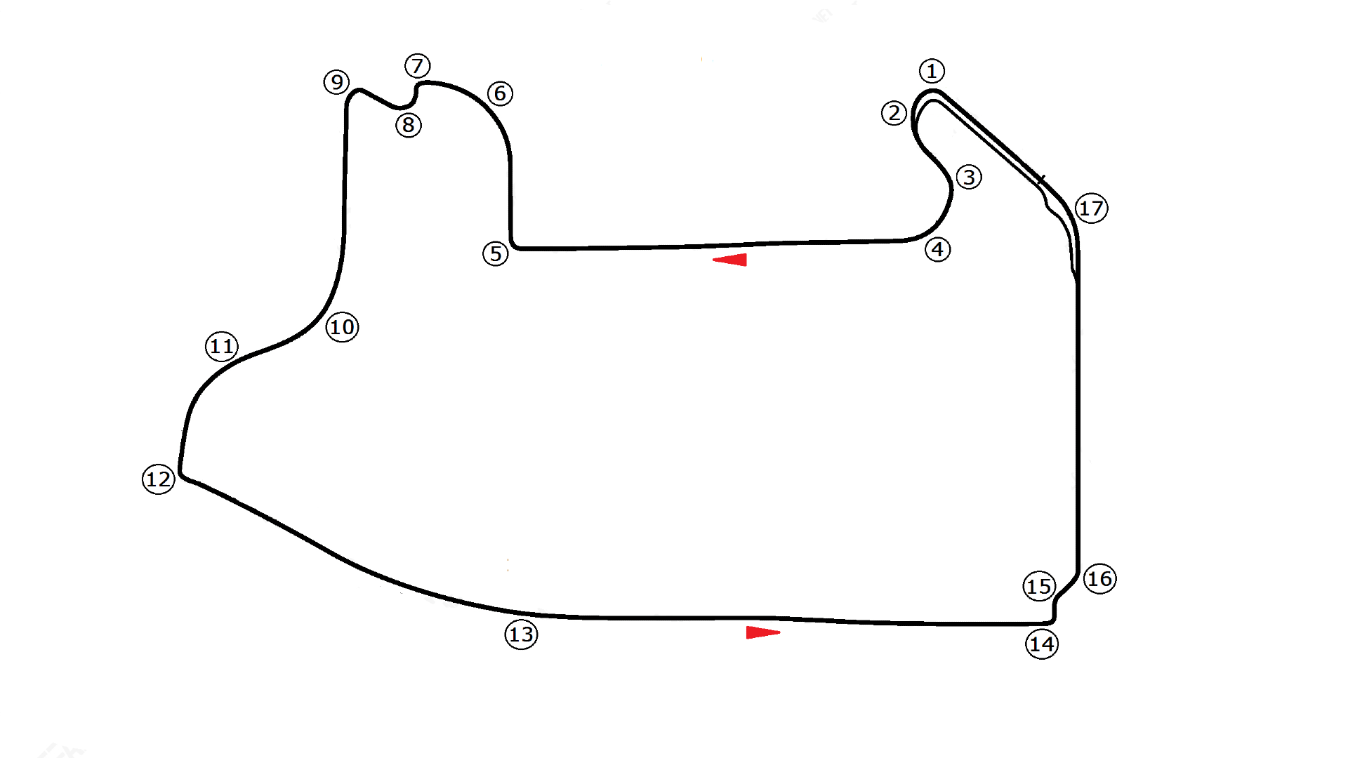 Las Vegas Strip Circuit 2023 track layout showing all 17 turns and the East Harmon, West Harmon, Koval, Flamingo, and T-Mobile zones